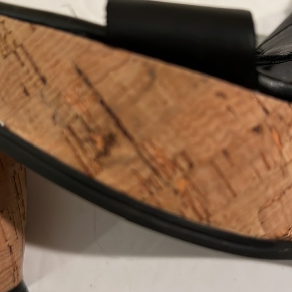 Franco Sarto Black Platform Wedge Cork Sandals Size 8 - Picture 9 of 14